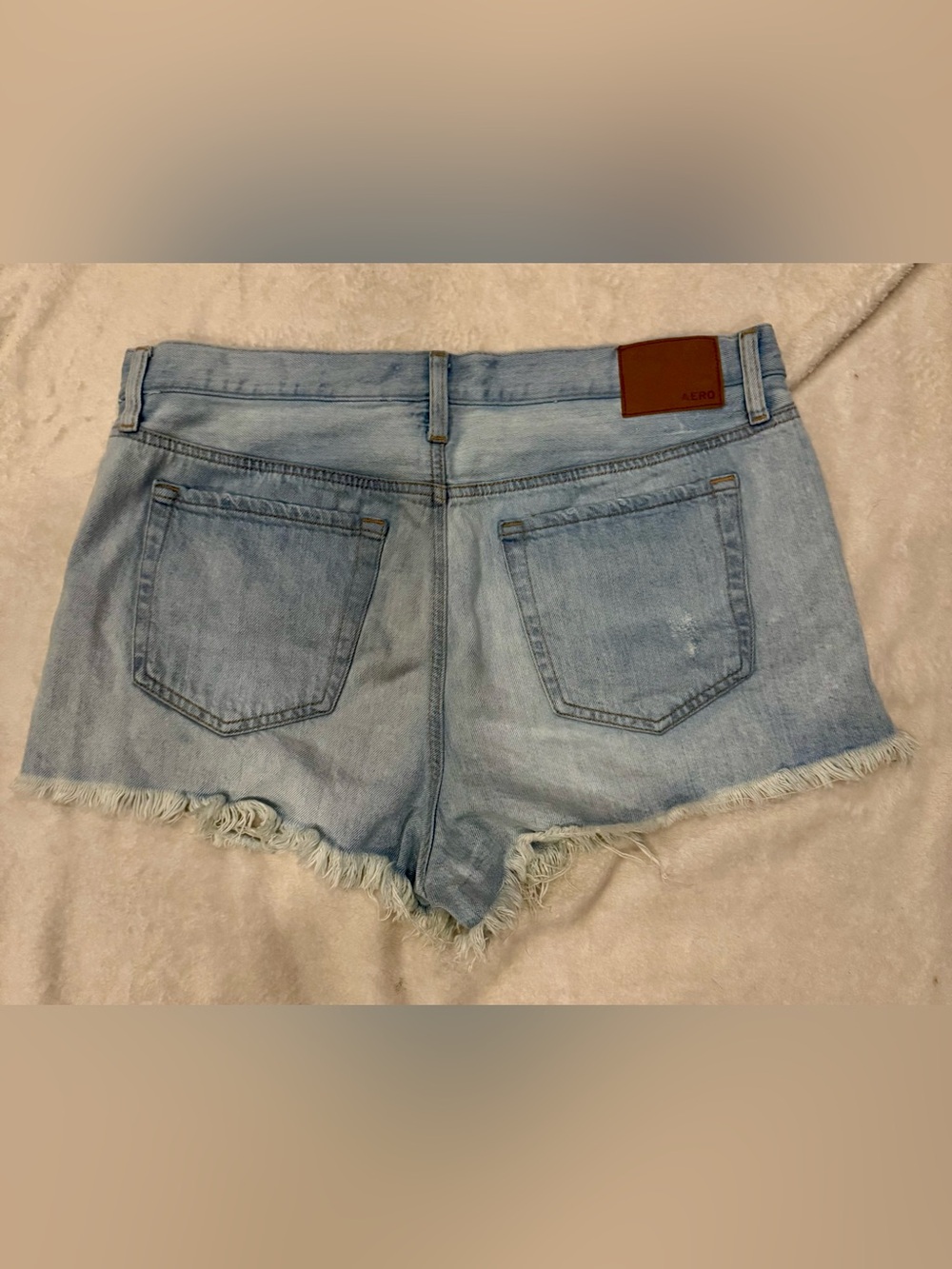 Aeropostale Light Blue Distressed Denim Jean Shorts - Worn ONCE! - Picture 2 of 2
